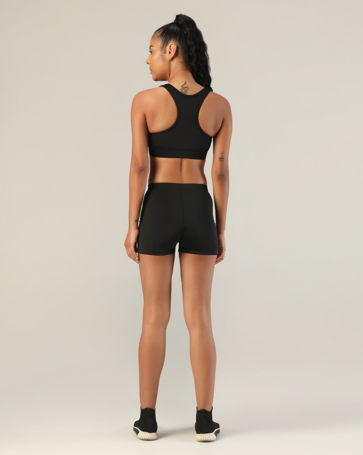 High Support Zipper Sports Bra - Black
