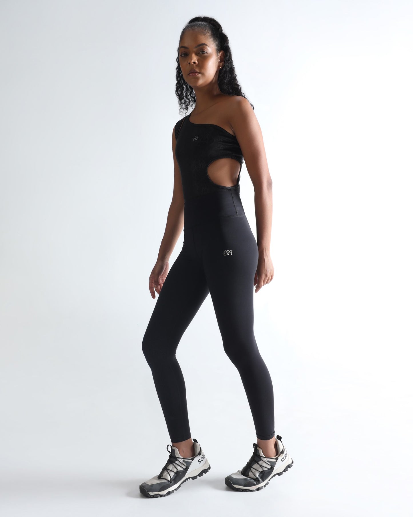 One shoulder jumpsuit -Black