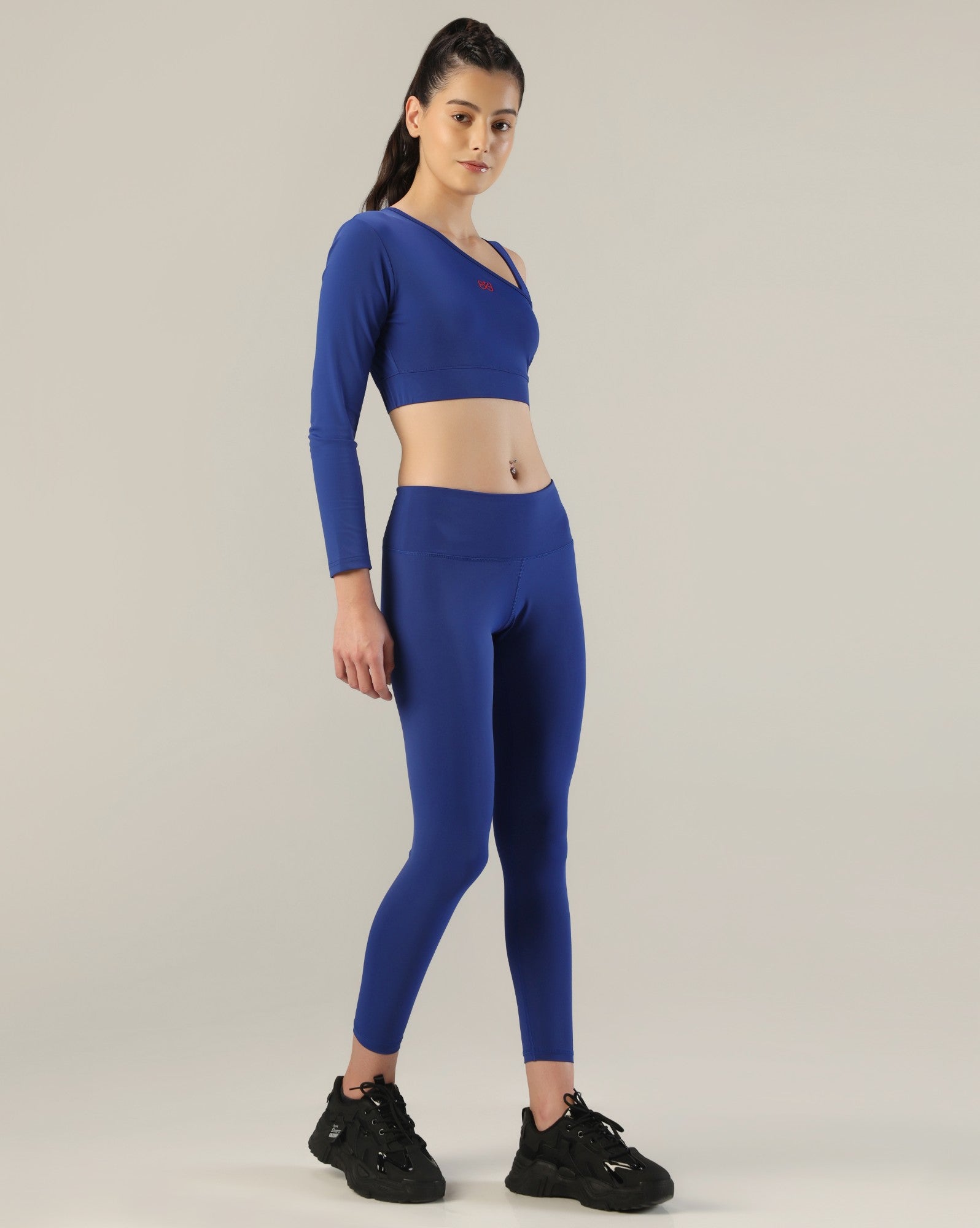 Asymmetric Crop Top - Royal blue