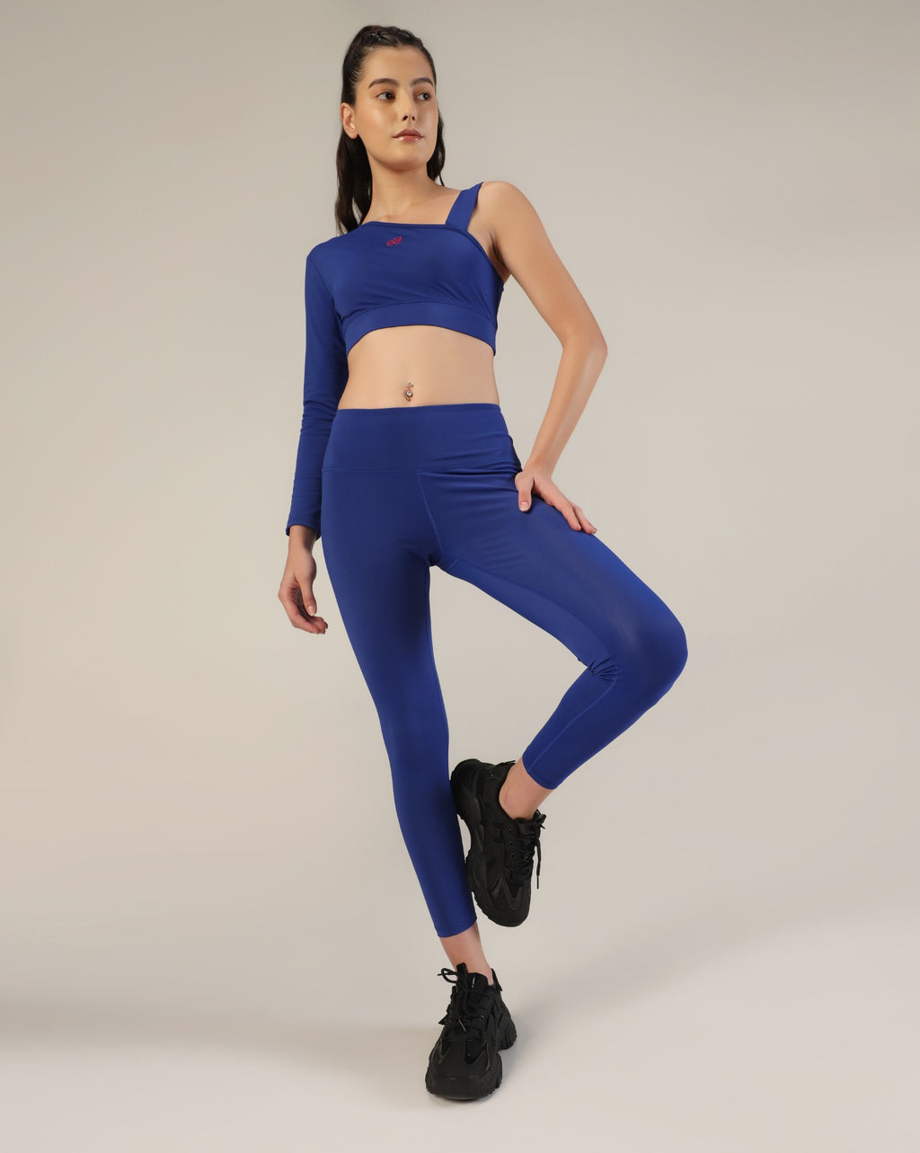 Asymmetric Crop Top - Royal blue