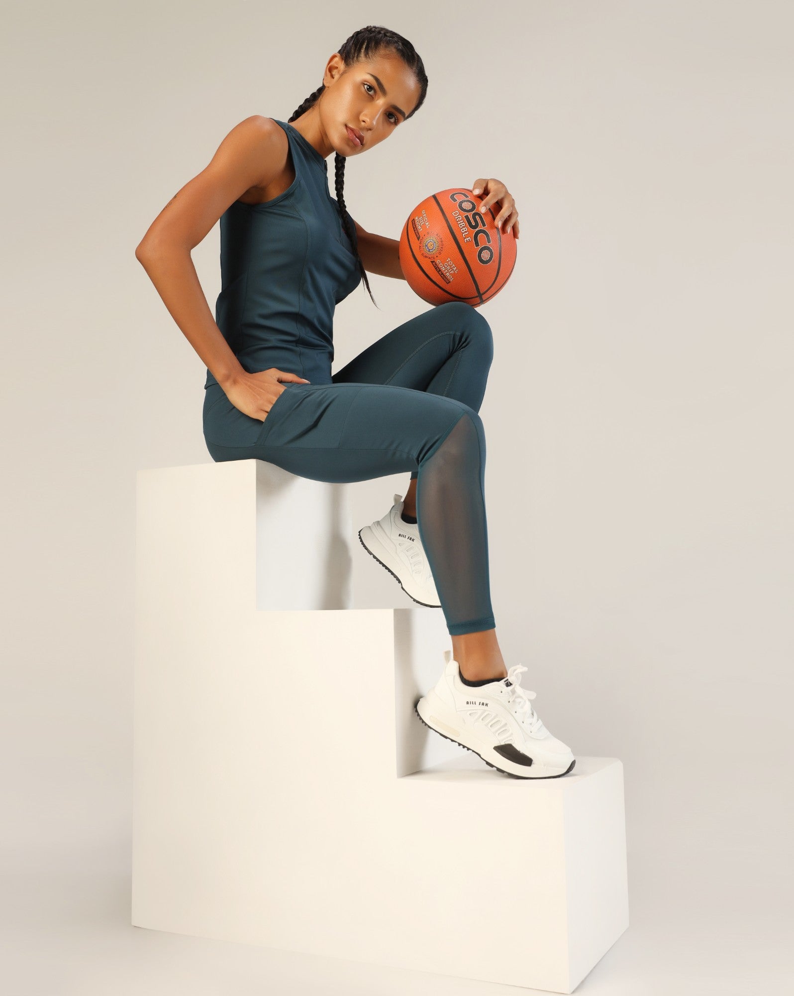 Classic Fitted Zipper Vest - Airforce blue