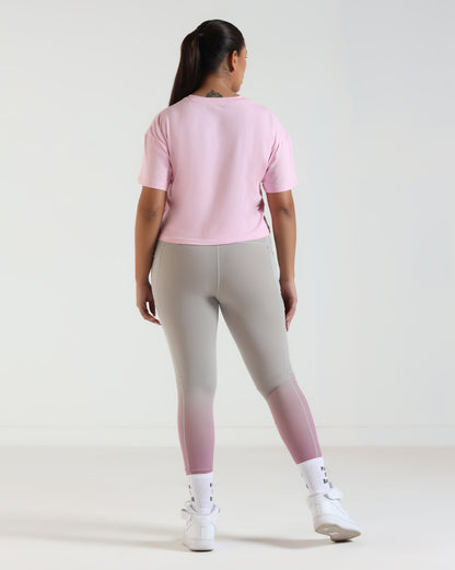 FadeFlow Leggings - Light Grey & Pink
