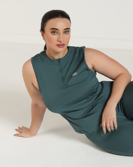 Classic Fitted Zipper Vest - Jasper