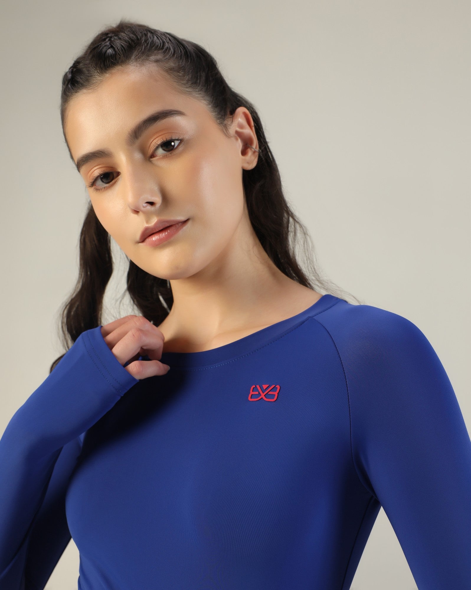 Go-To Long Sleeve Crop Top - Royal Blue