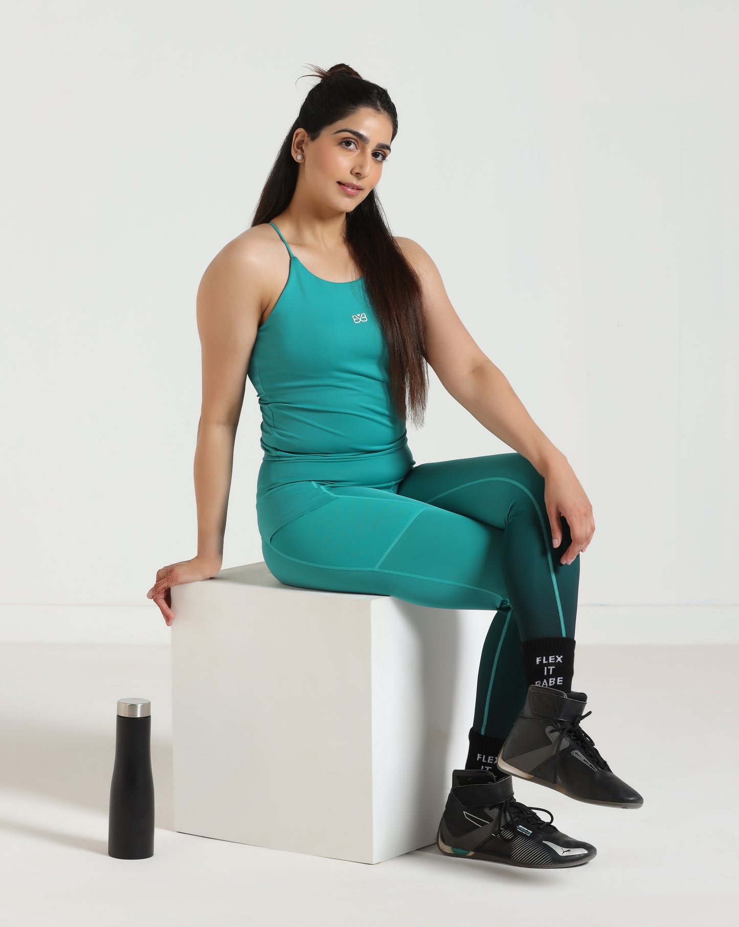 FadeFlow Leggings - Sea Green & Black