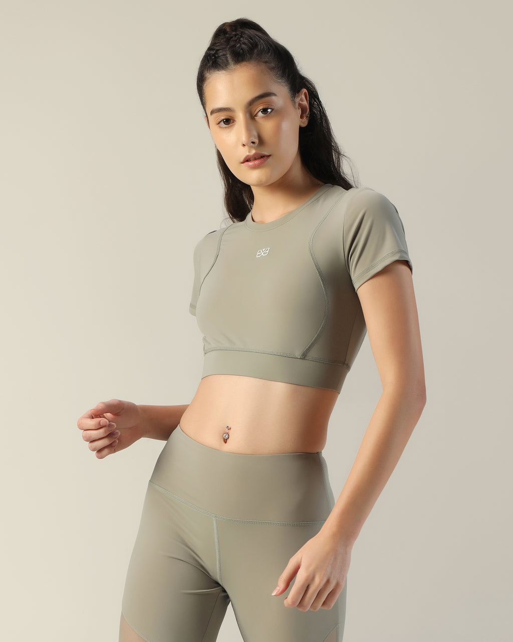 Slim Fit Crop Top - Pista