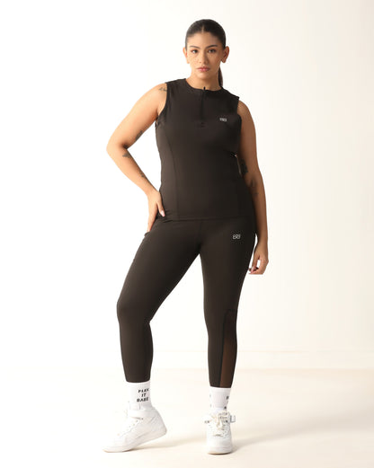 Classic Fitted Zipper Vest - Black