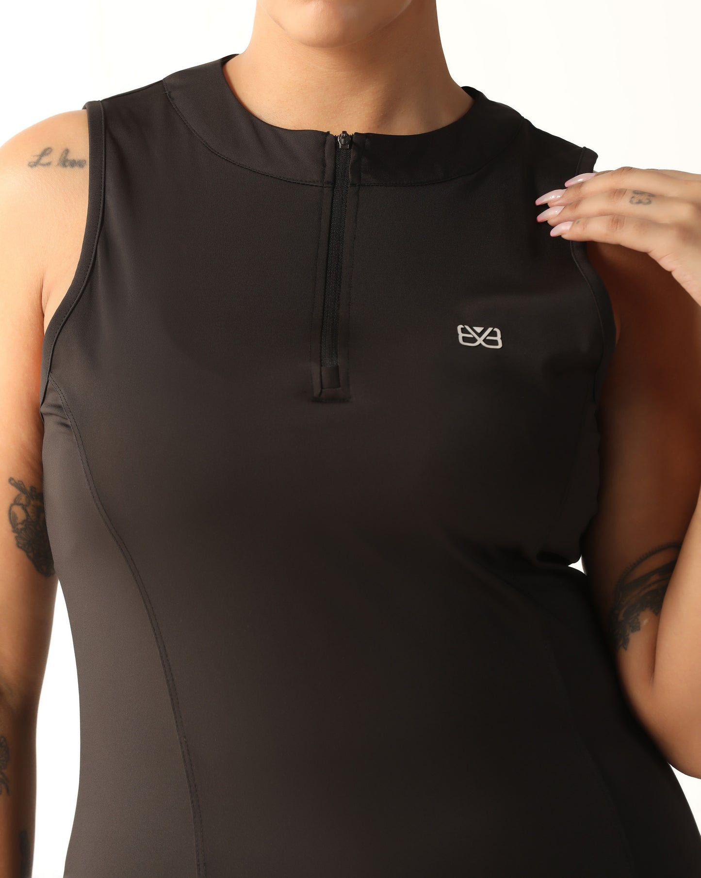 Classic Fitted Zipper Vest - Black