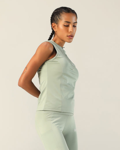 Classic Fitted Zipper Vest - Pista