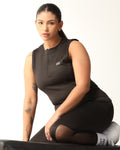 Classic Fitted Zipper Vest - Black