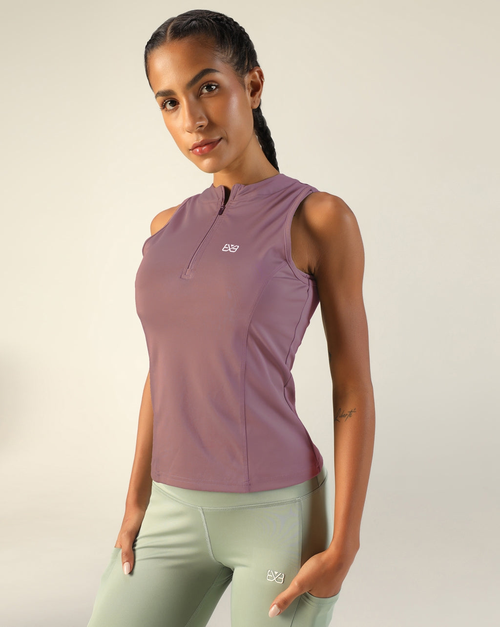 Classic Fitted Zipper Vest - Pink