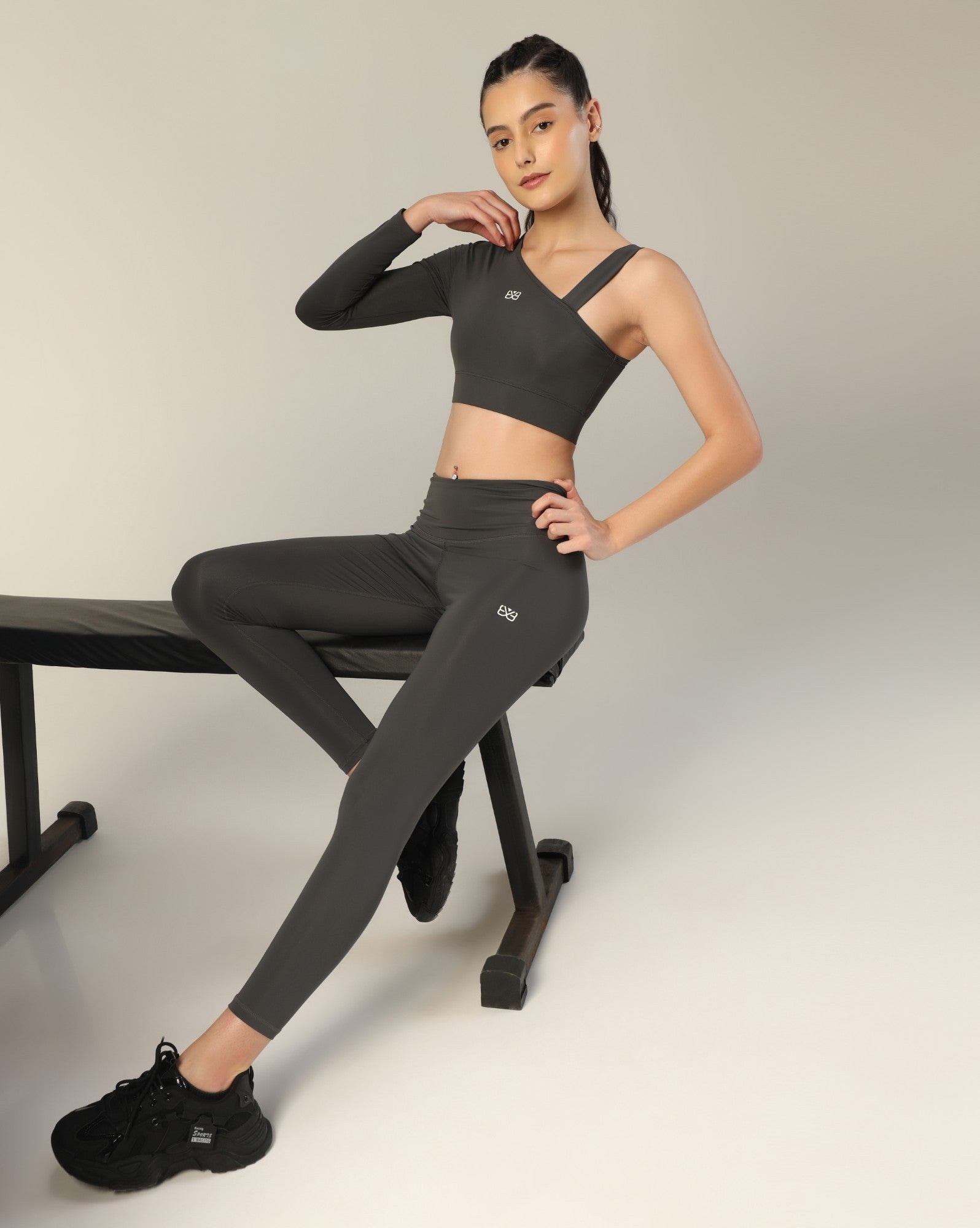 Asymmetric Crop Top - Dark grey