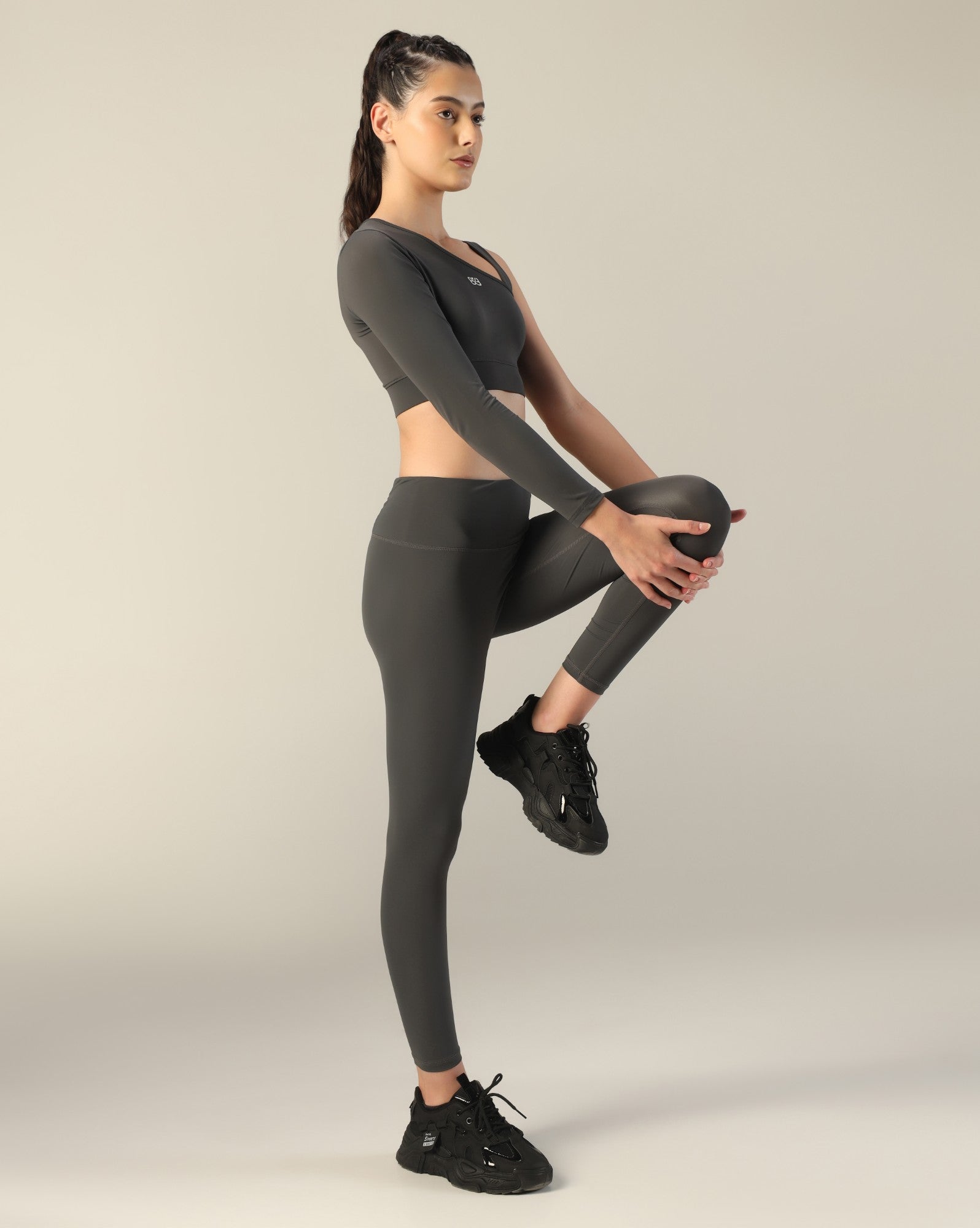 Asymmetric Crop Top - Dark grey