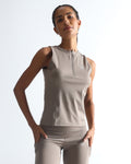 Classic Fitted Zipper Vest - Silver Mink