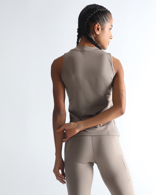 Classic Fitted Zipper Vest - Silver Mink