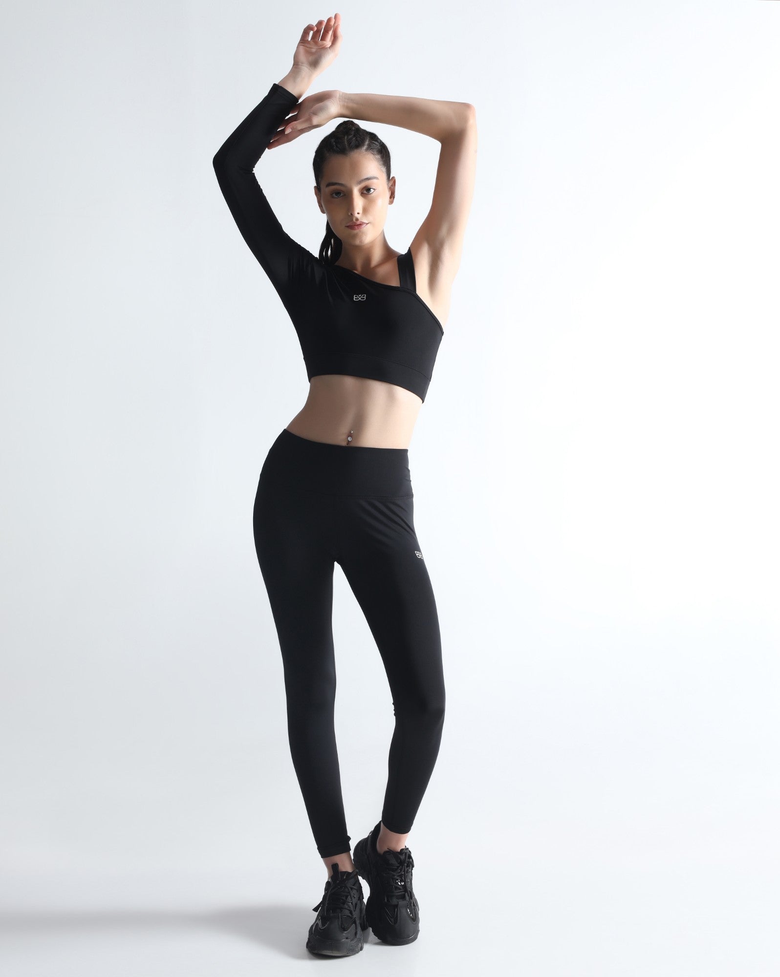 Asymmetric Crop Top - Black