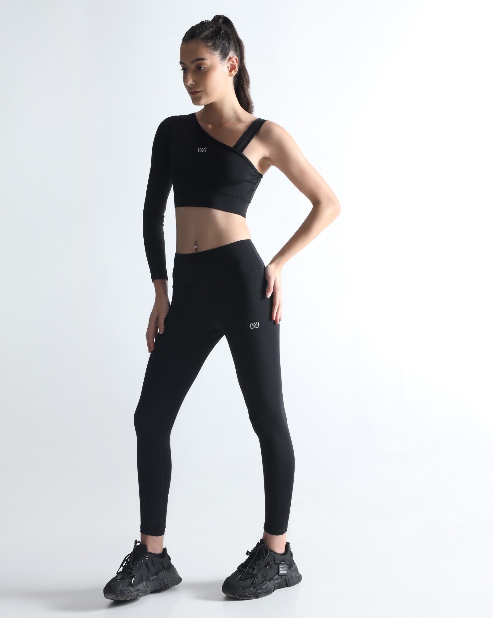 Asymmetric Crop Top - Black