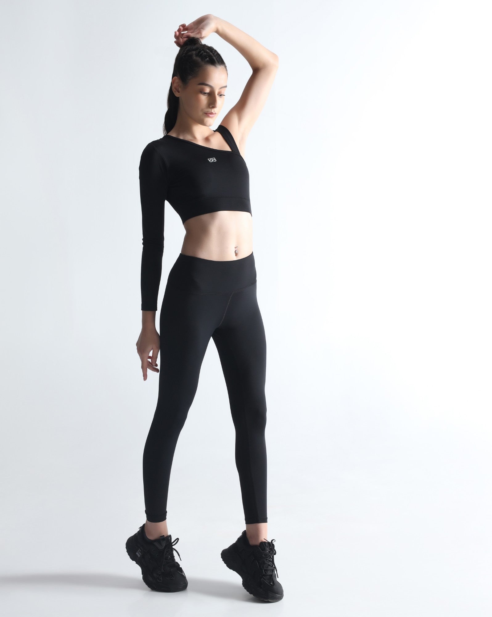 Asymmetric Crop Top - Black