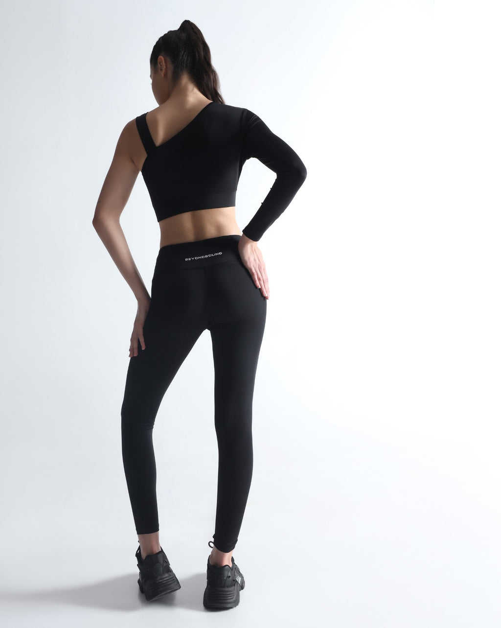 Asymmetric Crop Top - Black