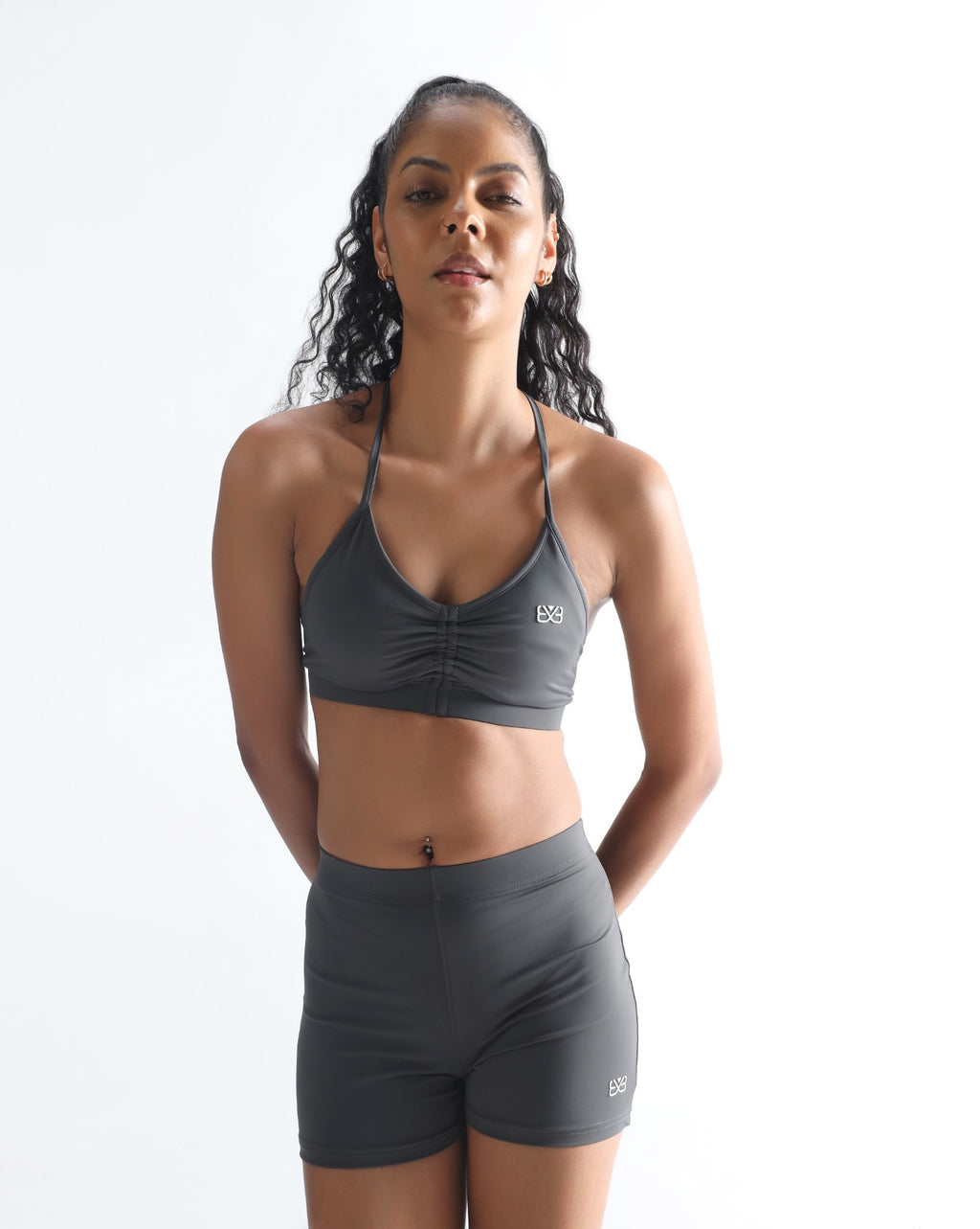 Timeless V-Neck Bralette - Dark Grey