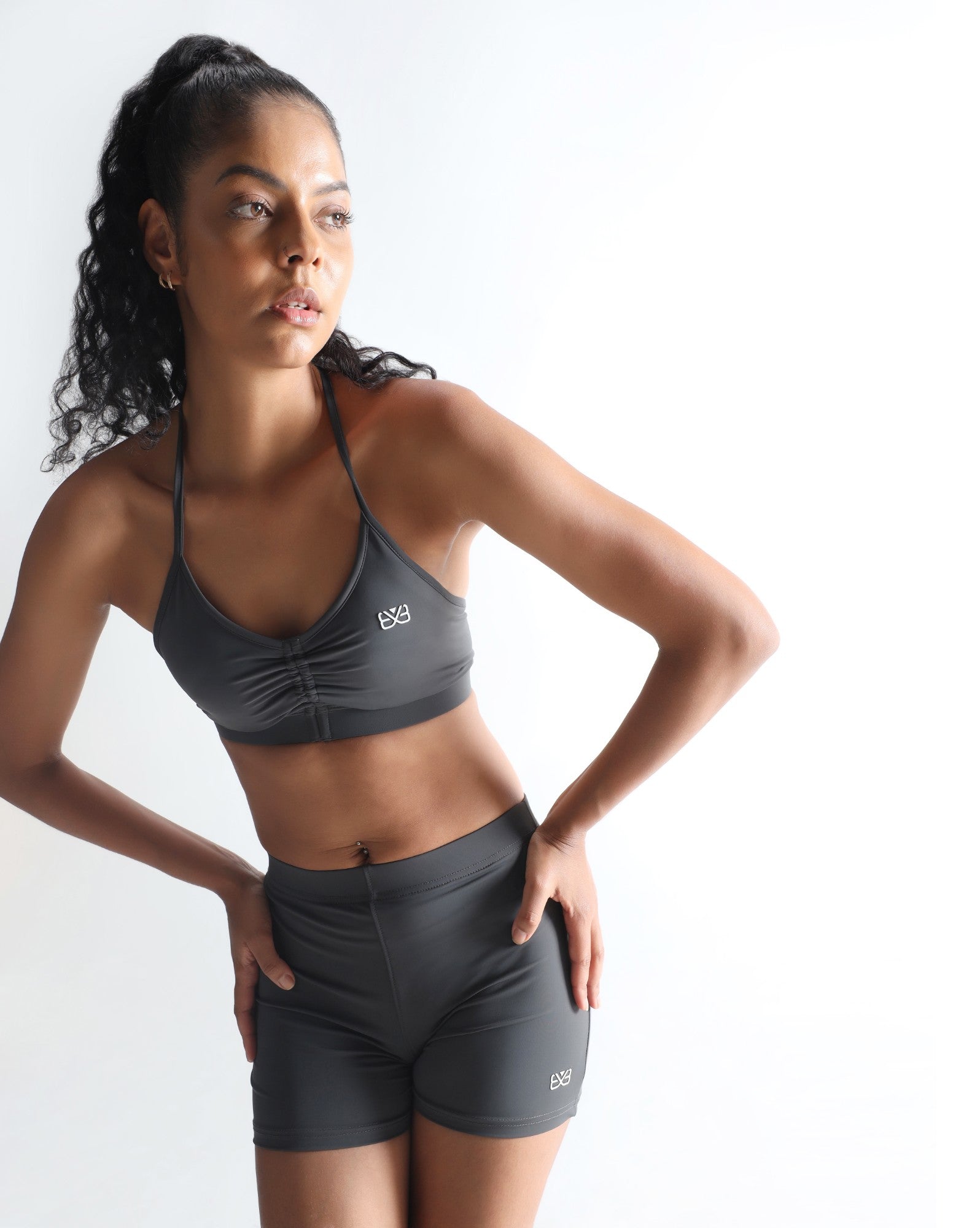 Timeless V-Neck Bralette - Dark Grey