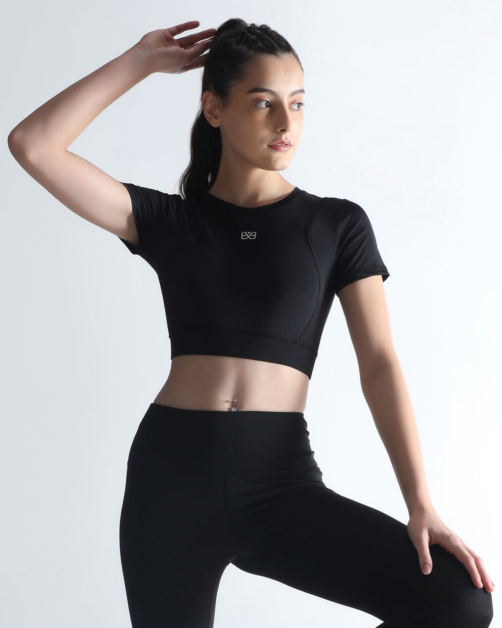 Slim Fit Crop Top - Black