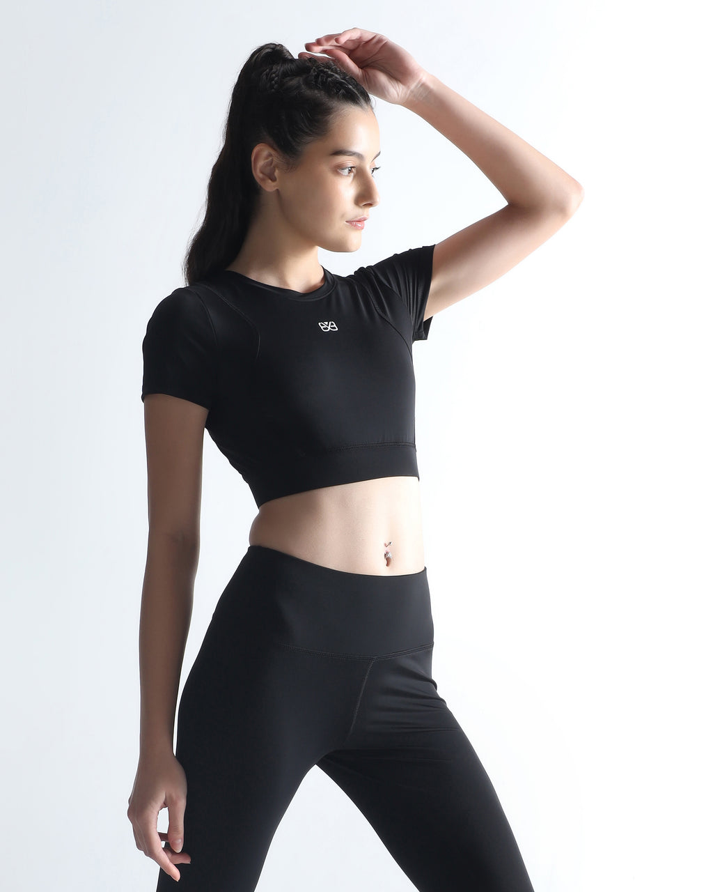 Slim Fit Crop Top - Black