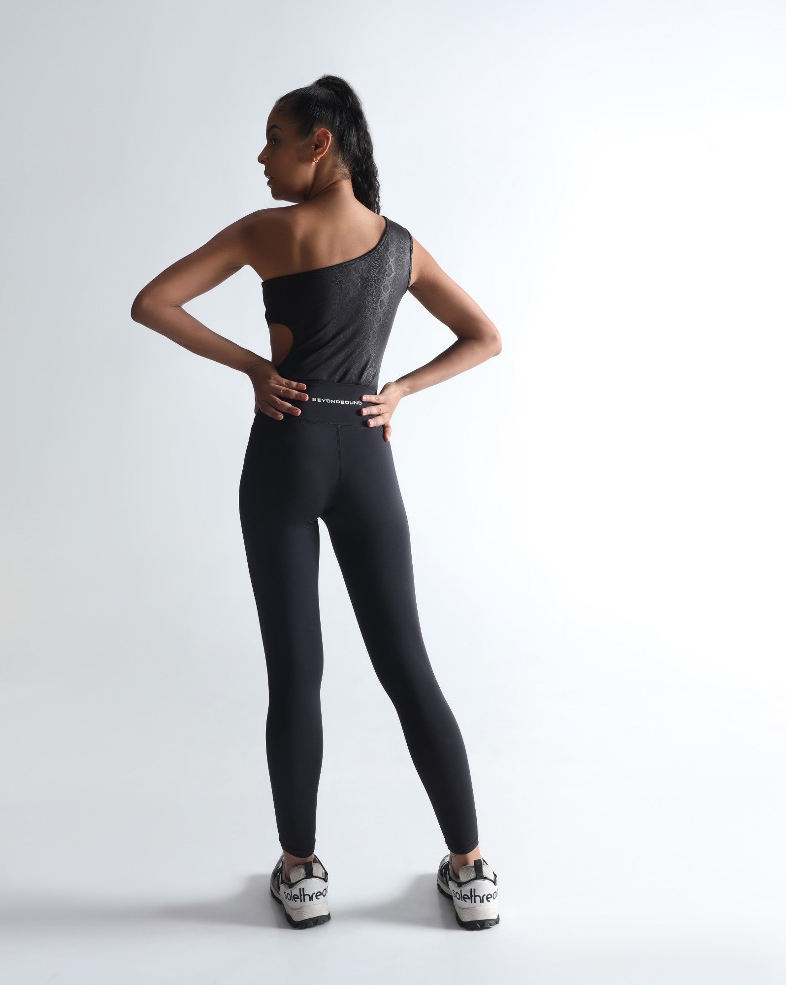 One shoulder bodysuit -Black