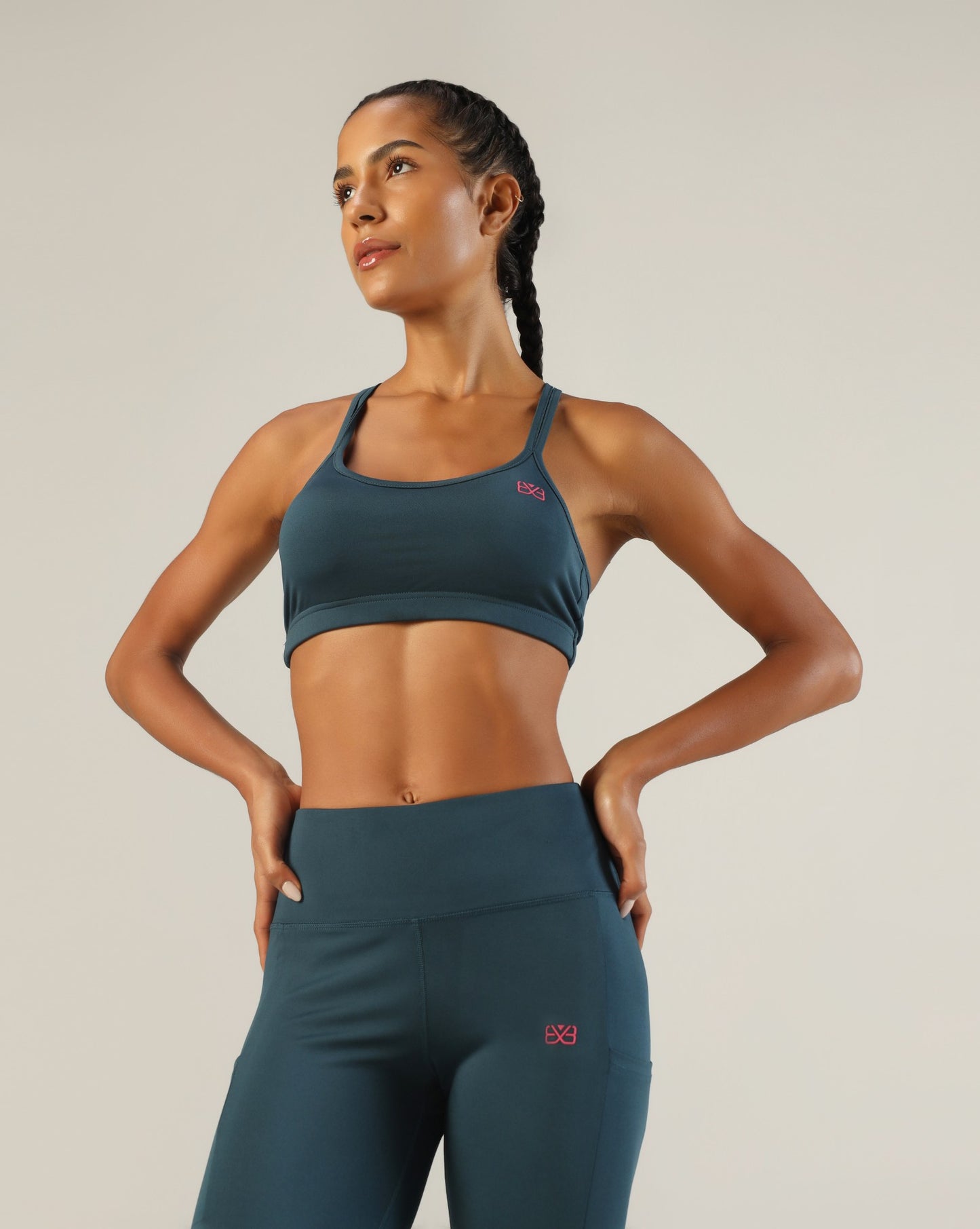 Go-To Crossover Sports Bra - Airforce blue