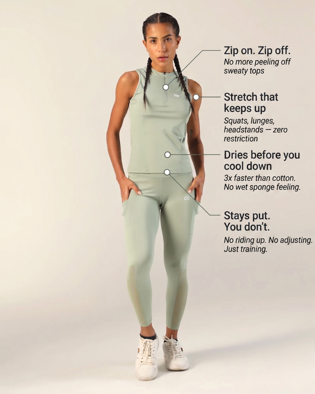 Classic Fitted Zipper Vest - Pista