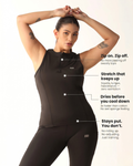 Classic Fitted Zipper Vest - Black