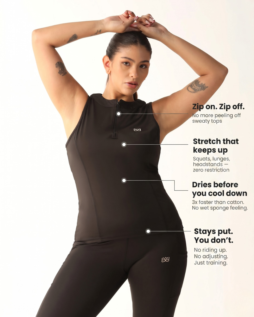 Classic Fitted Zipper Vest - Black