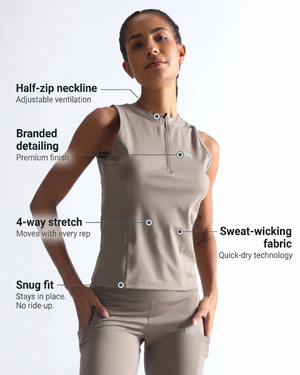 Classic Fitted Zipper Vest - Silver Mink