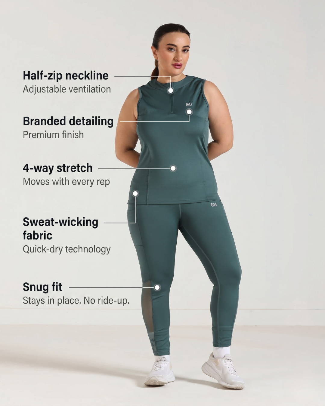 Classic Fitted Zipper Vest - Jasper