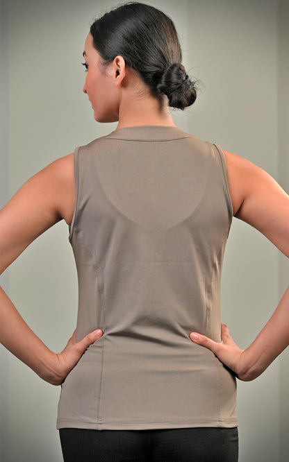 Classic Fitted Zipper Vest - Silver Mink