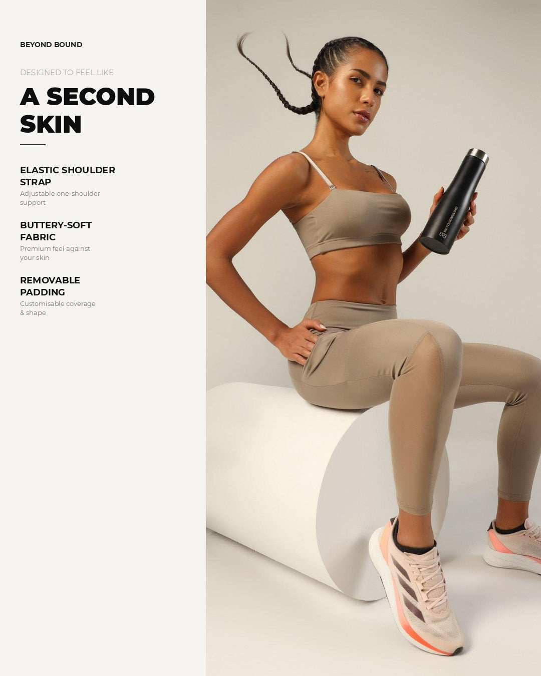 Go-To Bandeau Sports Bra - Beige