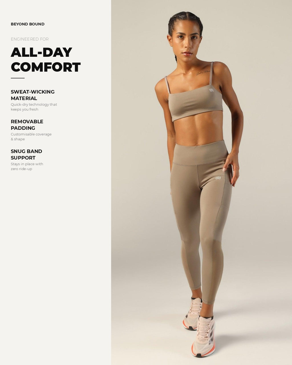Go-To Bandeau Sports Bra - Beige