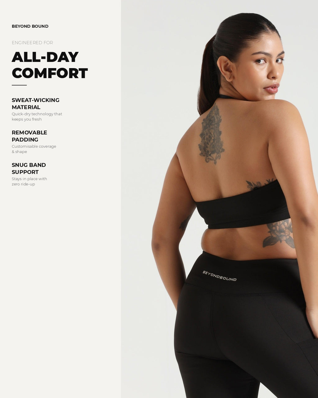 Go-To Bandeau Sports Bra - Black