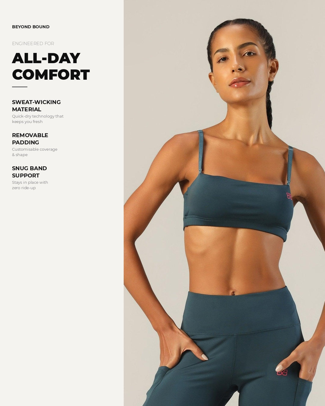 Go-To Bandeau Sports Bra - Airforce Blue